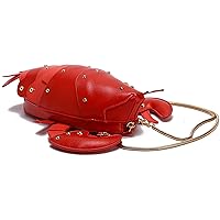QZUnique Crab Handbag Crayfish Shells Crossbody Bag Novelty Animal Shaped Purse Detachable Shoulder Bag for Women Girl