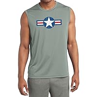 Mens Distressed Air Force Star Moisture Wicking Sleeveless Shirt