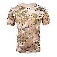 Short Sleeve Camo Shirts for Men Crewneck Quick Dry Outdoor Performance Tees Moisture Wicking Training Wear Workout T-Shirts