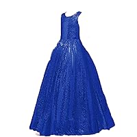 Sequined Flower Girl Dresses Off The Shoulder Hi Lo Pageant Ball Gown