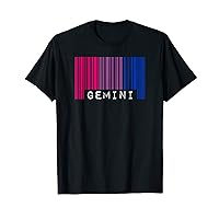 Bisexual Gemini Barcode Pride Flag Zodiac Sign Aesthetic T-Shirt