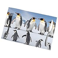 (Penguin) Set of 6 Placemat, Holiday Banquet Kitchen Table Decoration Flower Mats, Waterproof, Easy to Clean, 12 X 18 Inches