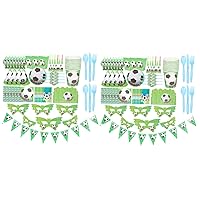 ERINGOGO 2 Sets Football Party Meal Sports Theme Cups Soccer Snack Bags Soccer Party Banner Festival Tablecloth Soccer Party Tablecloth Props Gift Bags Plastic Paper Cup Disposable Child