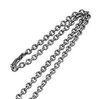 Vintage Black 925 Sterling Silver Anchor Chain Necklace Diamond-cut Cable Link Chain for Men Women 3/4mm 45-80cm