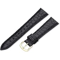 Hadley-Roma 22mm 'Men's' Leather Watch Strap, Color:Black (Model: MSM717RA 220)