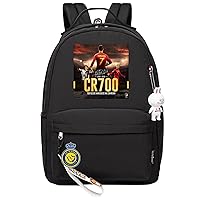 Unisex Casual Daily Knapsack Football Star Printed Daypack-Classic Cristiano Ronaldo Rucksack for Teens Youth