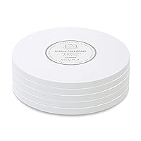 White Cake Drum Boards Round - 16 Inch Cake Board (5 Pack) with 1/2-Inch Thick Each - Smooth Edges for Multi Tiered Birthday Wedding Party Cakes Drum Board - FUASHA