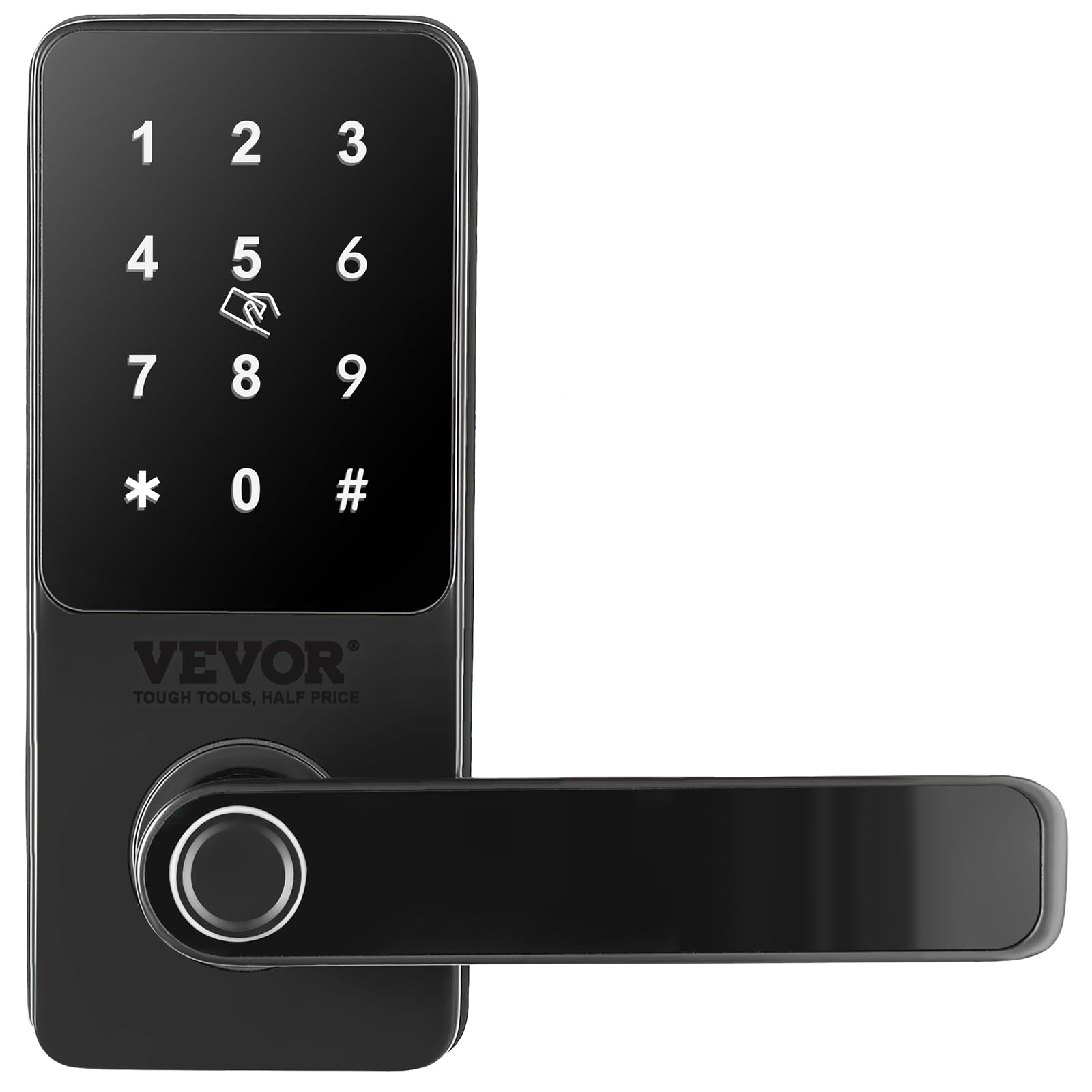VEVOR Smart Lock, 5-in-1 Smart Door Knob, Fingerprint Deadbolt with App Control, Bluetooth Smart Lock, Keyless Entry Door Lock with Handle, Biometric Door Lock, Keypad Digital Door Lock for Front Door