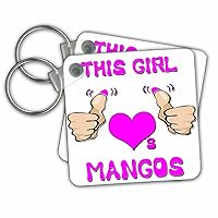 3dRose Key Chains This Girl Loves Mangos (kc-185737-1)