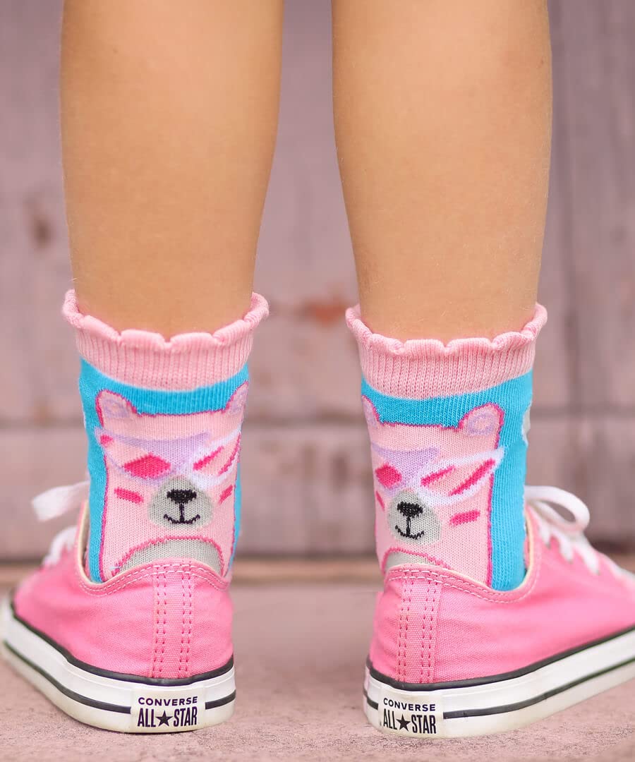 Jefferies Socks Girls Cute Animal Fashion Pattern Crew Socks 3 Pack