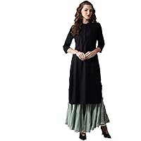 Solid Black Rayon kurti for women tunic Top kurta Gift for Women designer kuta for women