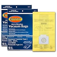 EnviroCare Replacement Micro Filtration Vacuum Cleaner Dust Bags Designed to Fit Kenmore Canister Type C or Q 50555, 50558, 50557 and Panasonic Type C-5 18 pack