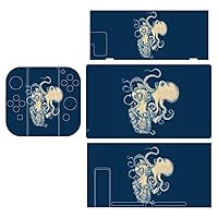 Octopus and Astronauts Switch Sticker Skin Cute Pattern Full Wrap Skin Protection for Switch