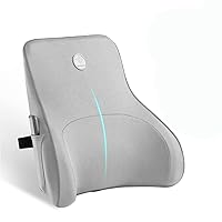 Lumbar Support Pillow for Office Chair with Pocket, Breathable 3D Mesh Cover Adjustable Straps Memory Foam Back Cushion for Gaming Chair | Car Seat | Couch | Recliner-Back Pain Relief (Gray)