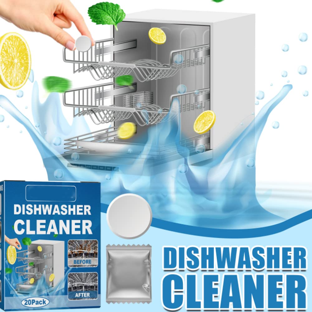 Dishwasher Tablets, 60 Pack Dishwasher Cleaning Tablets Removes Limescale Build Up, Deep Cleaning Efficient Dishwasher Cleaner for Dishwasher Cleaning Kitchen Tableware Care