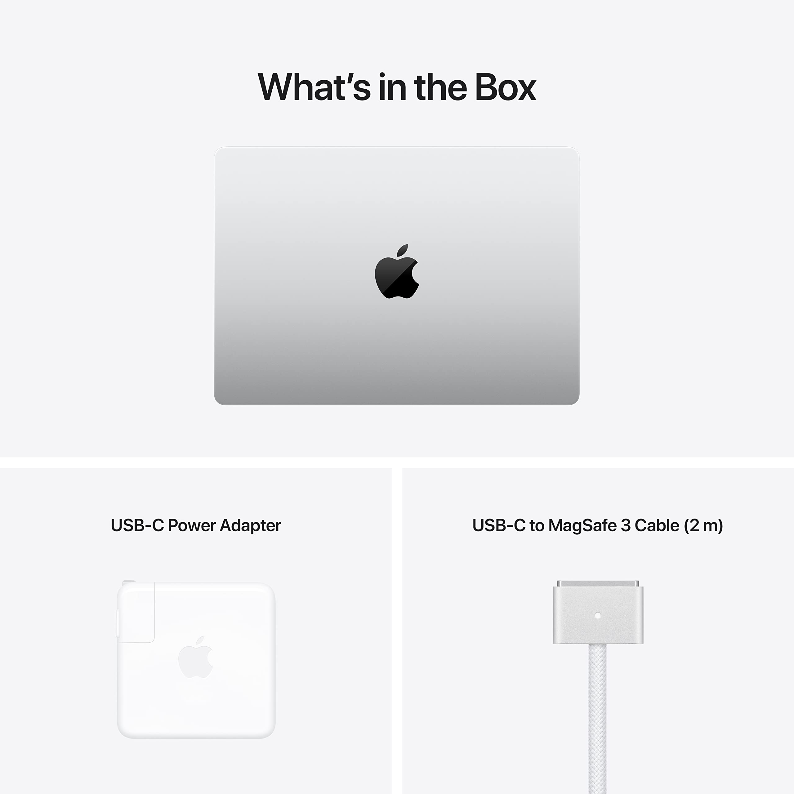 Apple 2021 MacBook Pro (14-inch, M1 Pro chip with 8‑core CPU and 14‑core GPU, 16GB RAM, 512GB SSD) - Silver AppleCare+ for 14-inch MacBook Pro