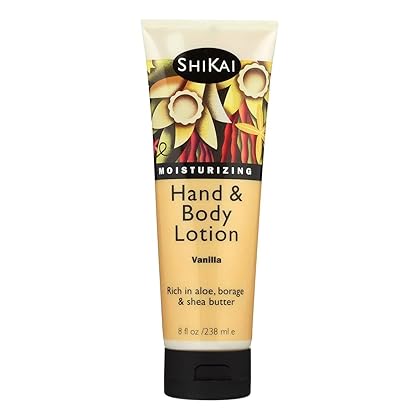 ShiKai Hand & Body Lotion (Vanilla, 8oz) | Daily Moisturizing Skincare for Dry and Cracked Hands | With Aloe Vera & Vitamin E