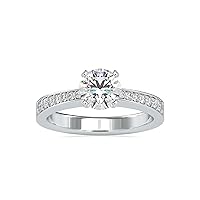 Kiara Gems 3 CT Round Infinity Accent Engagement Ring Wedding Ring Eternity Band Vintage Solitaire Silver Jewelry Halo-Setting Anniversary Praise Vintage Ring Gift