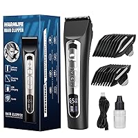 Hair Clippers for Men Professional, Electric Mens Cutting Kit, Premium Hair Trimmer with LED Display, 3 Speed, 4 Comb Accessories, X6-Silver