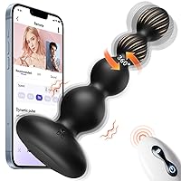 Anal Plug Sex Toys for Men - 360° Rotating Vibrating Butt Plug 10 Modes Prostate Massager with App Remote Control, Adult Sex Toys for Male Anal Toys Beads, Anal Dildo Vibrator Female Sex Toy