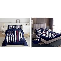 Castle Fairy Baseball Printed Comforter Set and Bed Sheet Full Size for Boys Kids