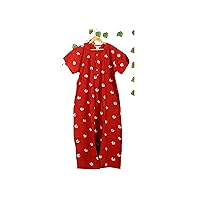 Women's Beautiful Batik Printed Pure Cotton Summer Maxi Comfy Sleepwear Night Wear Dress Rusty Red