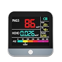 8-in-1 Professional Indoor Air Quality Monitor Indoor Portable PM2.5/PM1 /PM10 Monitor | Temperature | Formaldehyde Detector AQI+Humidity TVOC | Air Quality Tester - Confined Space Clean Air Monitor