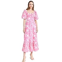 English Factory Women's Floral Print Maxi Dress, Fuschia, S