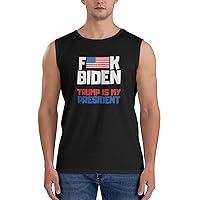 Trump Fuck Joe Biden Tank Top Men's Performance Tank Tops Casual Sleeveless Tank Vest for Fitness Training Workout Running