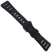 20mm Timex Black Rubber Fits Casio Mens Work-Out Sport Watch Band TX20G11