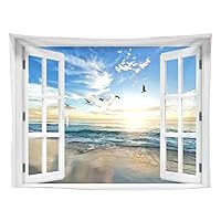 3D Window View Posters Fake Window View Canvas Sunset View Scenery Wilderness Nature Picture Wall Art decorations for Home 2 Posters Prints