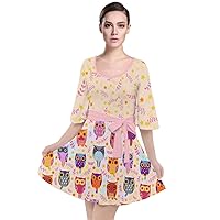 CowCow Womens Velour Kimono Dress Cookies Lollipop Candy Icecream Coffee Food Dessert Skater Dress, XS-3XL