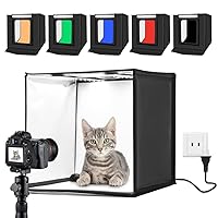 Shooting Tents Kit - Portable Photo Studio Lighting Box- PULUZ 24 inch 60cm Professional Foldable Photography Light Softbox with 2 x 60 LED Lights & Three Backdrops for Product Display