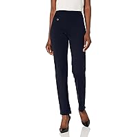 SLIM-SATION Women's Pull on Solid Knit Easy Fit Narrow Leg Pant with Tummy Panel