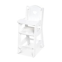 Play High Chair - Pretend Play High Chair Baby Doll Accessories,White