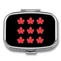 Canadian Maple Leaf Travel Pill Organizer 2 Compartment Small Pill Box Portable Medicine Pill Case Unique Gift