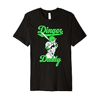 Dinger Daddy Baseball Homerun Funny Dad Home Run Softball Premium T-Shirt