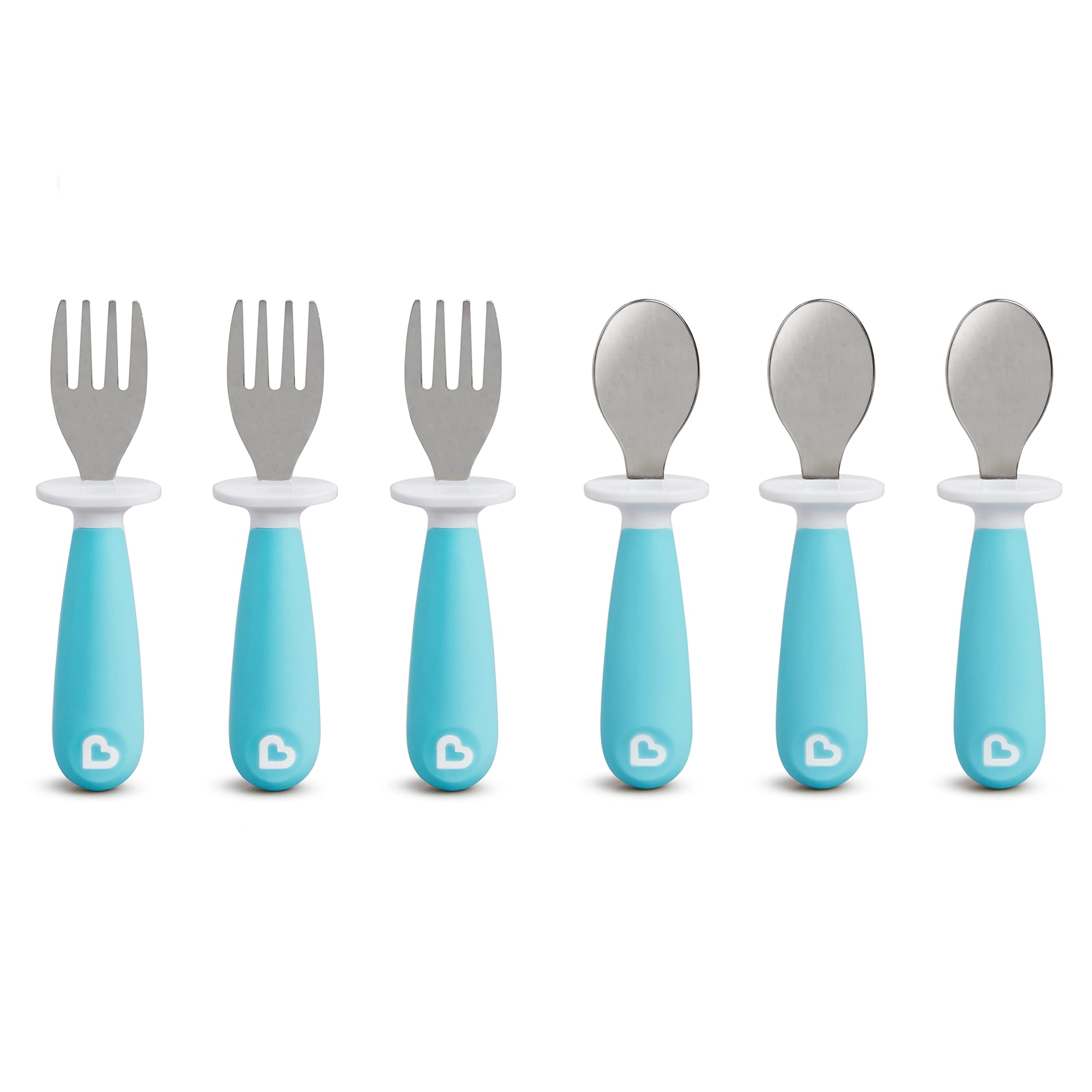 Munchkin® Raise™ Toddler Fork and Spoon Utensil Set, 6 Pack, Blue