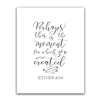 Perhaps This is the Moment for Which you were created, Esther 4:14 Bible Verse Wall Art, Scripture Poster Decor, Christian Quote Gift, Religious Print Sign, Scandinavian Calligraphy Artwork 11x14
