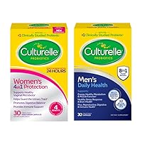 Bundle of Culturelle Women's 4-in-1 Protection, Daily Probiotics for Women - 30 Count + Culturelle Men's Daily Health Probiotic & Multi-Vitamin, Digestive & Immune Health, 30 Count