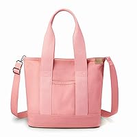 MINGRI Canvas Tote Bag for Women,Tote Bag with Zipper,Everything Tote Bag Purse Travel Tote Bag with Compartment,2 Sizes