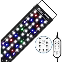 Aquarium Light,22W 24/7 Natural Mode,9 Light Modes(Water Grass Mode & 7 Colors & Cycle),Adjustable Timer and 7 Color Brightness - with Expandable Mounting Bracket for 24~30IN Fish Tank