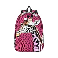Pink Giraffe Texture Stylish And Versatile Casual Backpack,For Meet Your Various Needs.Travel,Computer Backpack For Men