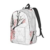 Canvas Backpack For Women Men Laptop Backpack Cherry Blossom Tree Travel Daypack Lightweight Casual Backpack