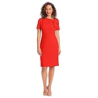 London Times Women's Polished Sheath Dress with Bow Detail Career Office Event Occasion Guest of