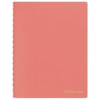 Septcouleur Lab Notebook, 5.98 x 4.57 Inches (A6), 3mm square grid, 100 sheets, Spicy Coral Pink (N769-08)