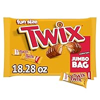 TWIX Caramel Cookie Milk Chocolate Candy Bars Father’s Day Gift, Fun Size, 18.28 oz Jumbo Bag