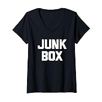 Womens Junkbox - Funny Saying Party Drinking Vaping Drunk Smoking V-Neck T-Shirt