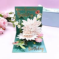 Pop Up Flowers Greeting Cards 3D Pop Up Birthday Cards with Envelope for Girl and Women Mom 5.1x5.1Inch(13x13cm)