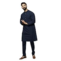 Elina fashion Men's Cotton Kurta Pajama Set Tunic Indian Festival Traditional Wear